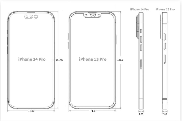 苹果CAD 设计图显示iPhone 14 Pro 将有更厚的机身、更凸的镜头