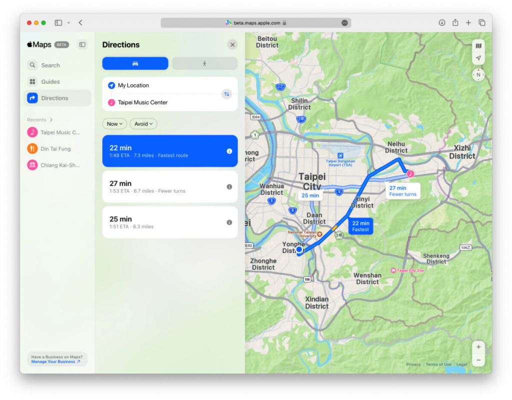 Apple 地图网页版正式登场！ 浏览器就能快速查看、跨系统使用更方便