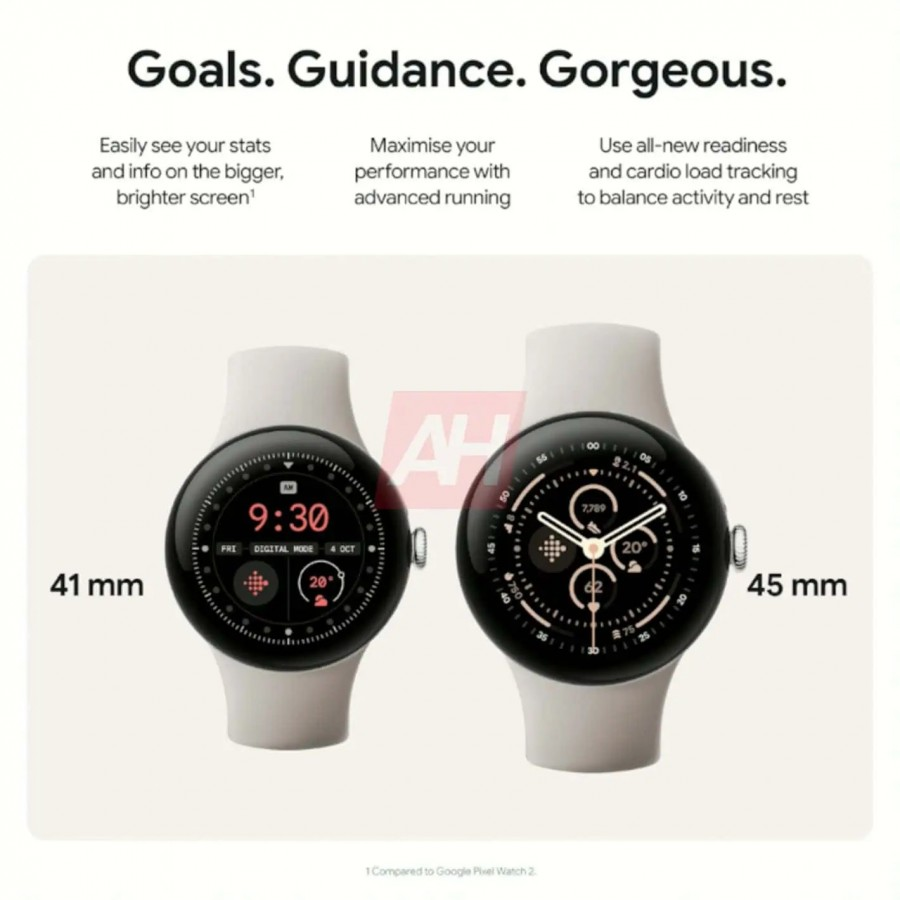 疑似 Google Pixel Watch 3 官方宣传图全面曝光：最大 40% 屏幕增大、20% 更快充电、2000 尼特的