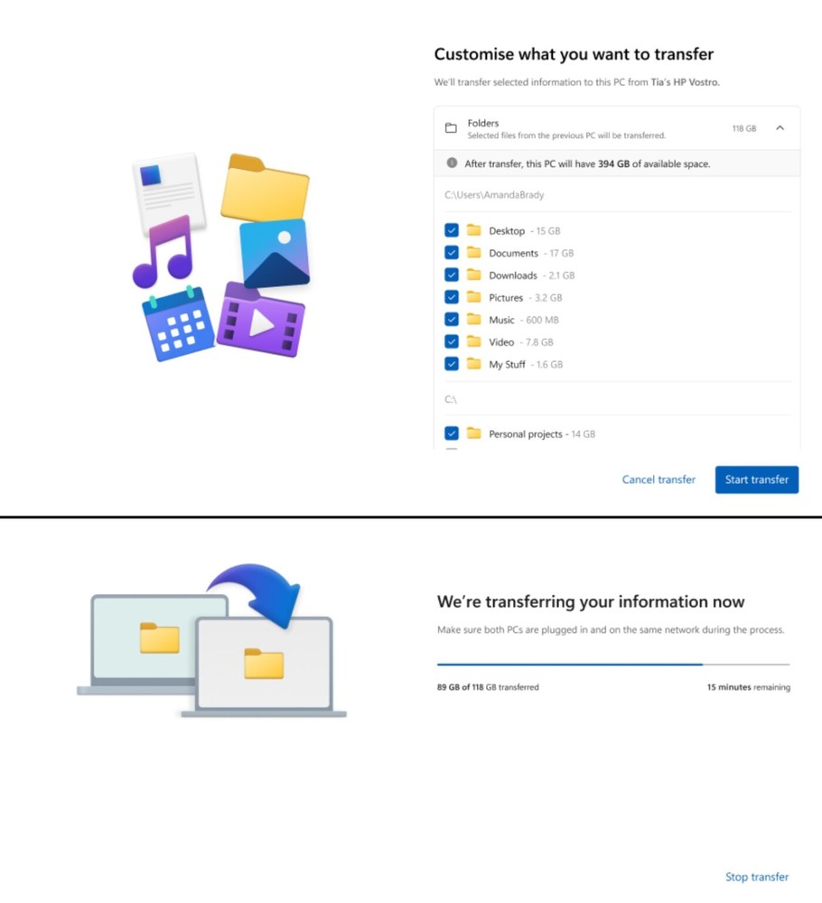 微软确认推出一键将旧电脑数据转移到 Windows 11 新电脑的工具，这些是能转移和不能转移的内容