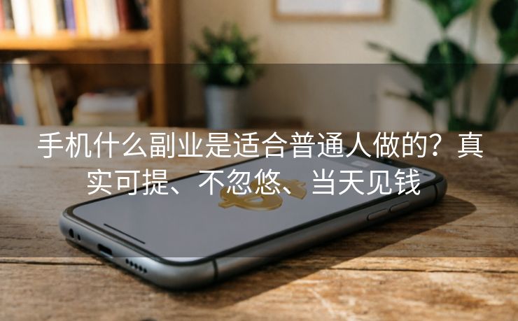 手机什么副业是适合普通人做的？真实可提、不忽悠、当天见钱  