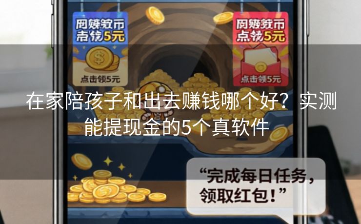 在家陪孩子和出去赚钱哪个好？实测能提现金的5个真软件  