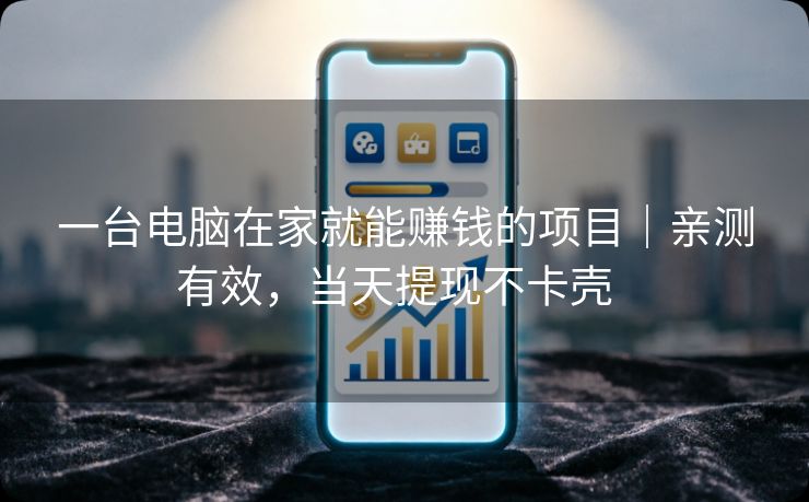 一台电脑在家就能赚钱的项目｜亲测有效，当天提现不卡壳  
