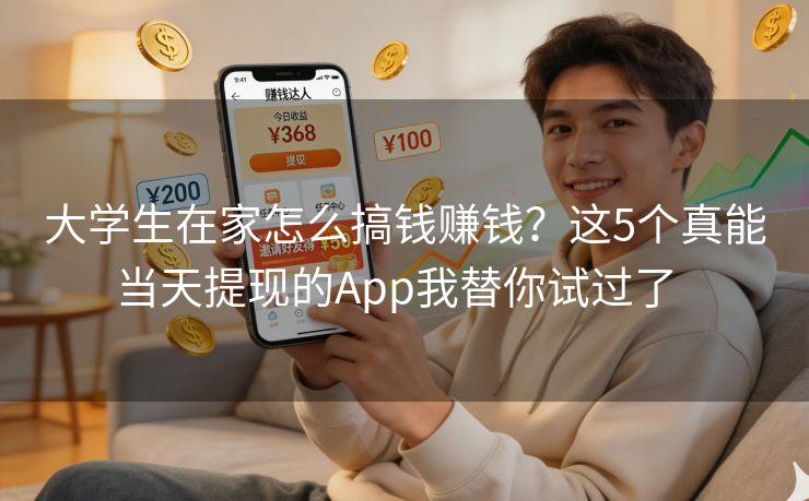 大学生在家怎么搞钱赚钱？这5个真能当天提现的App我替你试过了  