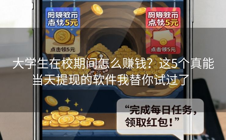大学生在校期间怎么赚钱?这5个真能当天提现的软件我替你试过了